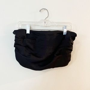 Free People Black Satin Strapless Crop Top